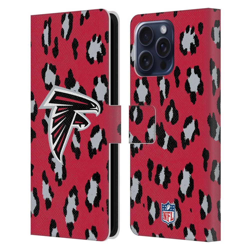 ATLANTA FALCONS(NFL) アトランタファルコンズ アトランタファルコンズ - Leopard Animal Print レザー手帳型 / Apple iPhoneケース - PGS
